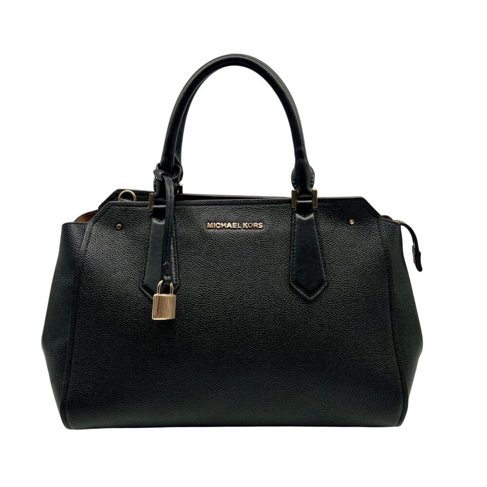 Michael Kors Black Leather Hayes Convertible Satchel